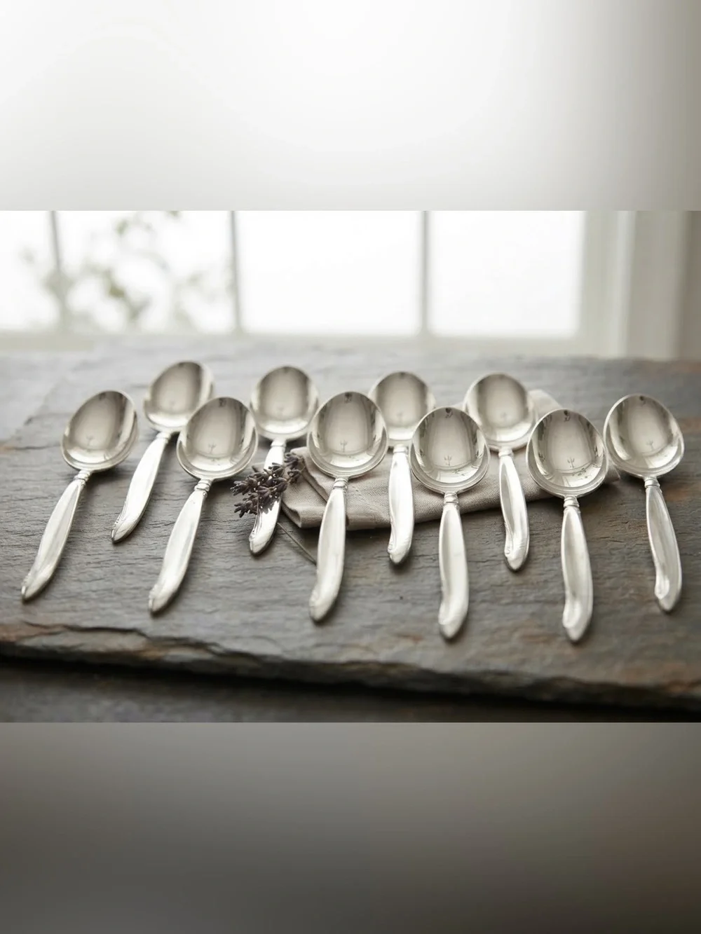 Vintage OneidaCraft Premier MCM Shoreline Stainless Steel Spoons Set of 10 (SSS)